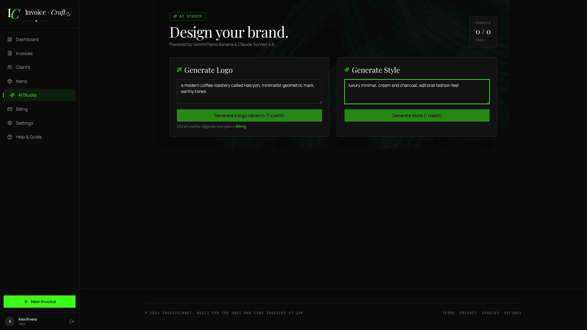 Generate a template style